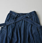 45 Petit Denim Apron Skirt Distressed Detail