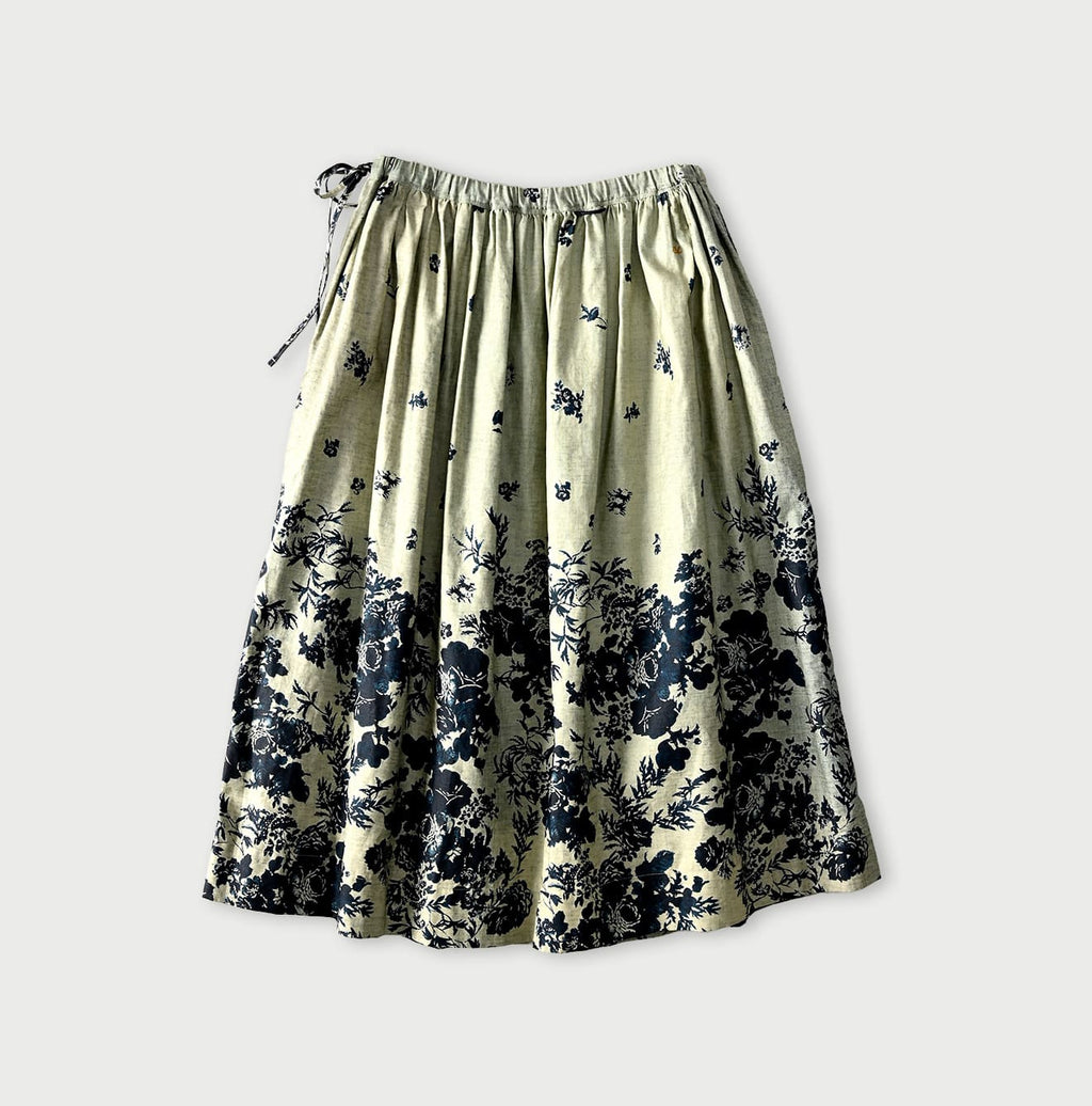71 Indigo Discharged Rose Print Back