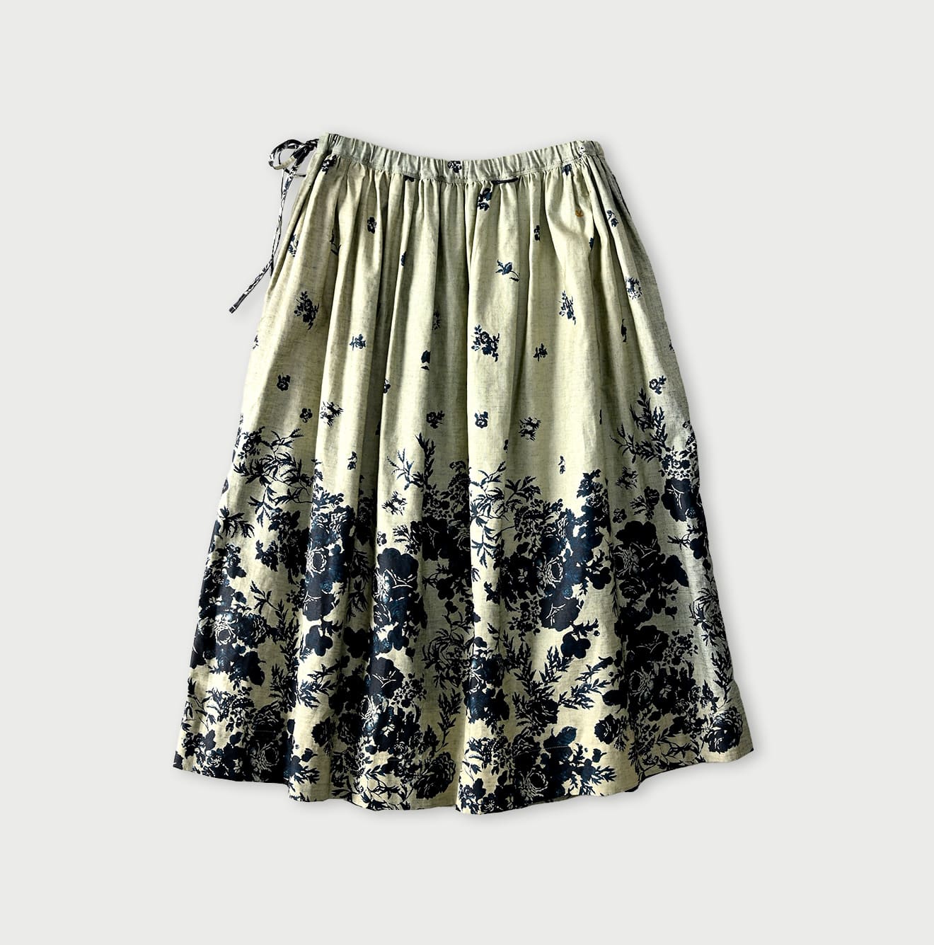 71 Indigo Discharged Rose Print Back