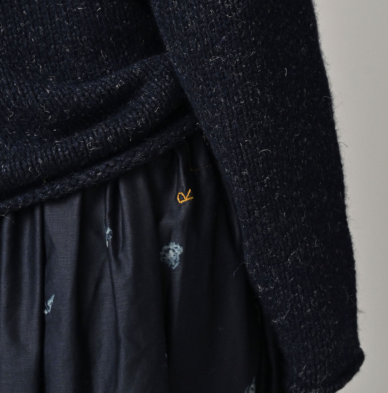 71 Indigo Discharged Rose Print Detail