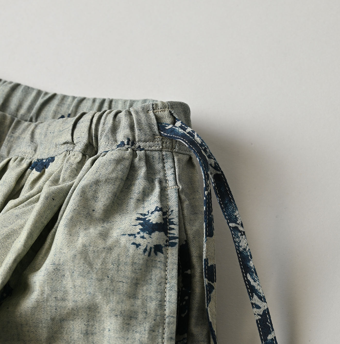 71 Indigo Discharged Rose Print Detail