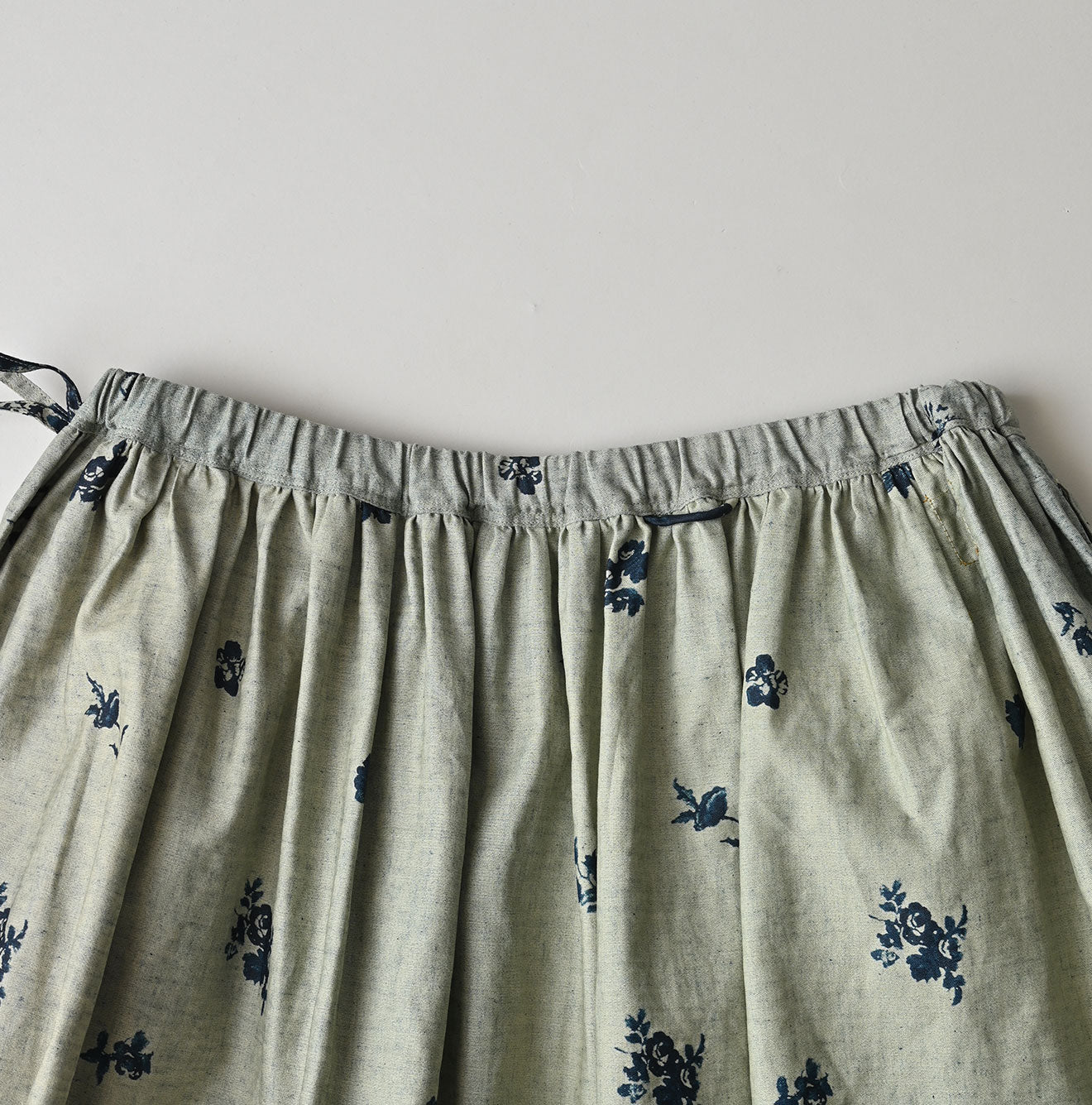 71 Indigo Discharged Rose Print Detail