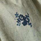 71 Indigo Discharged Rose Print Detail