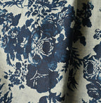 71 Indigo Discharged Rose Print Detail