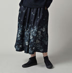 71 Indigo Discharged Rose Print Female Model
