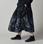 71 Indigo Discharged Rose Print Female Model