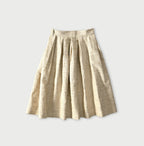 Cotton Linen Tweed Tuck Skirt Back