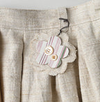 Cotton Linen Tweed Tuck Skirt Detail