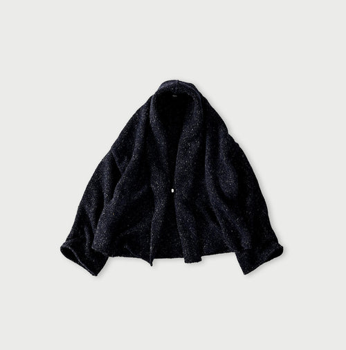 Cashmere Linen Cache-Coeur Navy Top