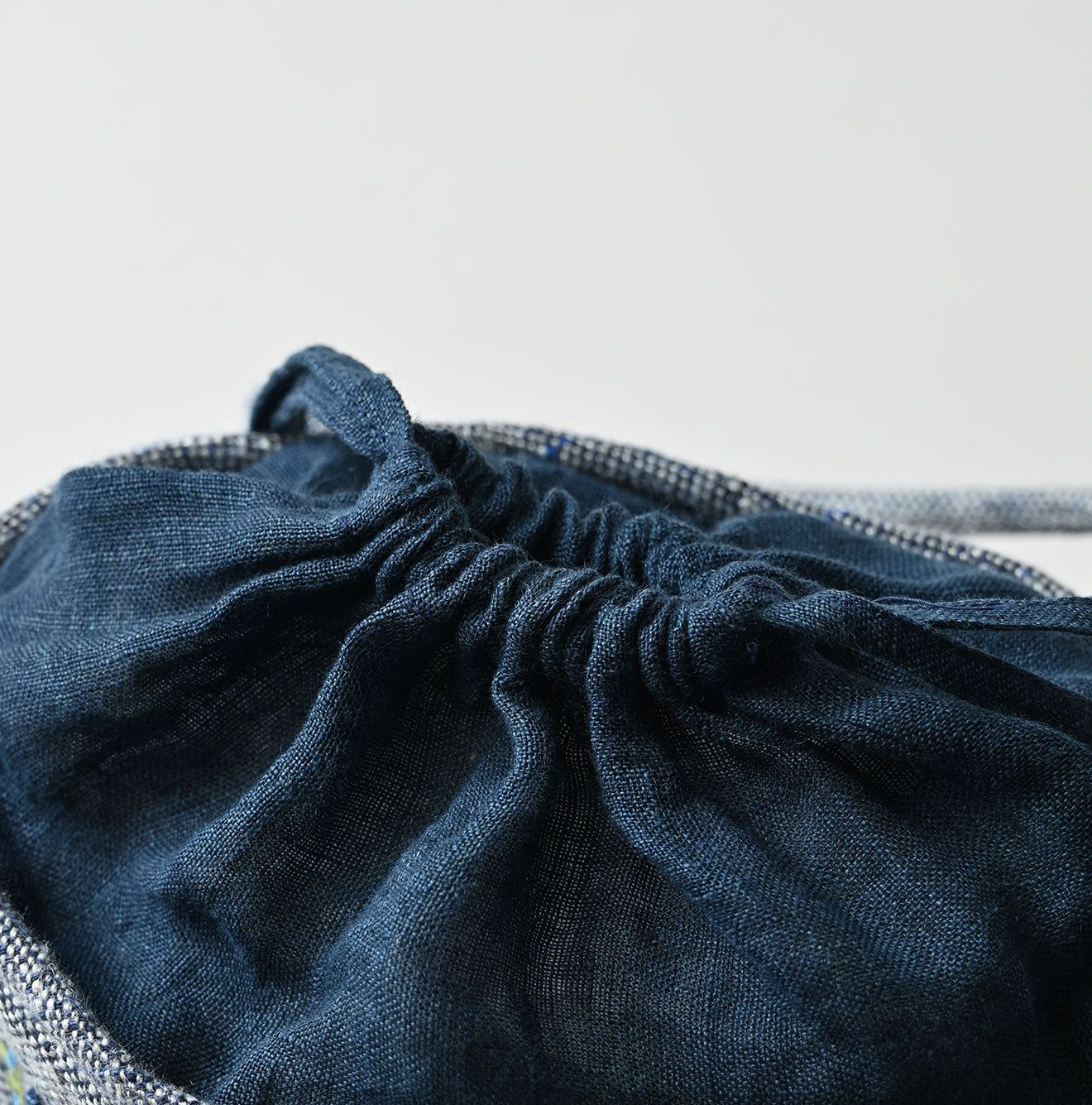 Indigo Tweed Embroidery Petit Bag Detail