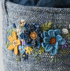 Indigo Tweed Embroidery Petit Bag Detail