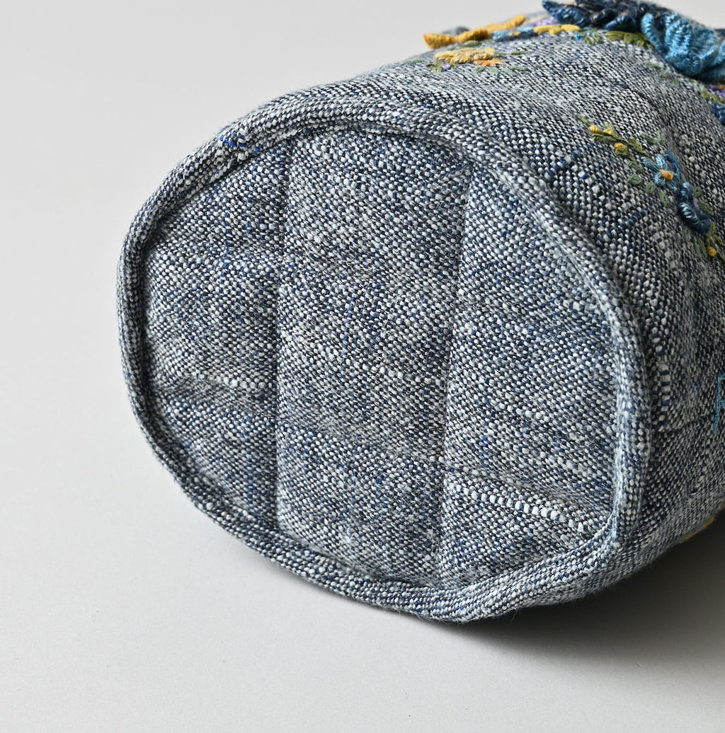 Indigo Tweed Embroidery Petit Bag Detail