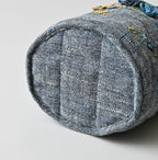 Indigo Tweed Embroidery Petit Bag Detail