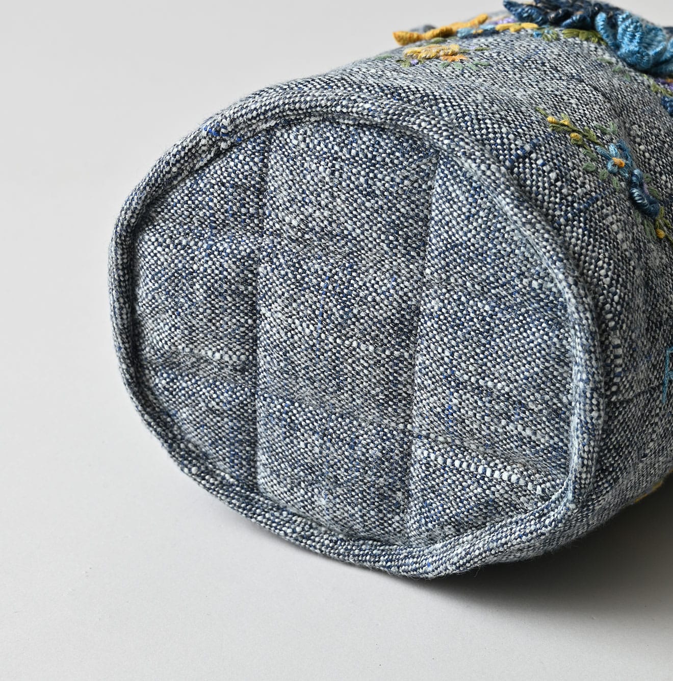 Indigo Tweed Embroidery Petit Bag Detail