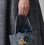 Indigo Tweed Embroidery Petit Bag Female Model