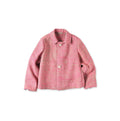 Indian Linen Silk Tweed Square Jacket Pink