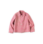 Indian Linen Silk Tweed Square Jacket Pink