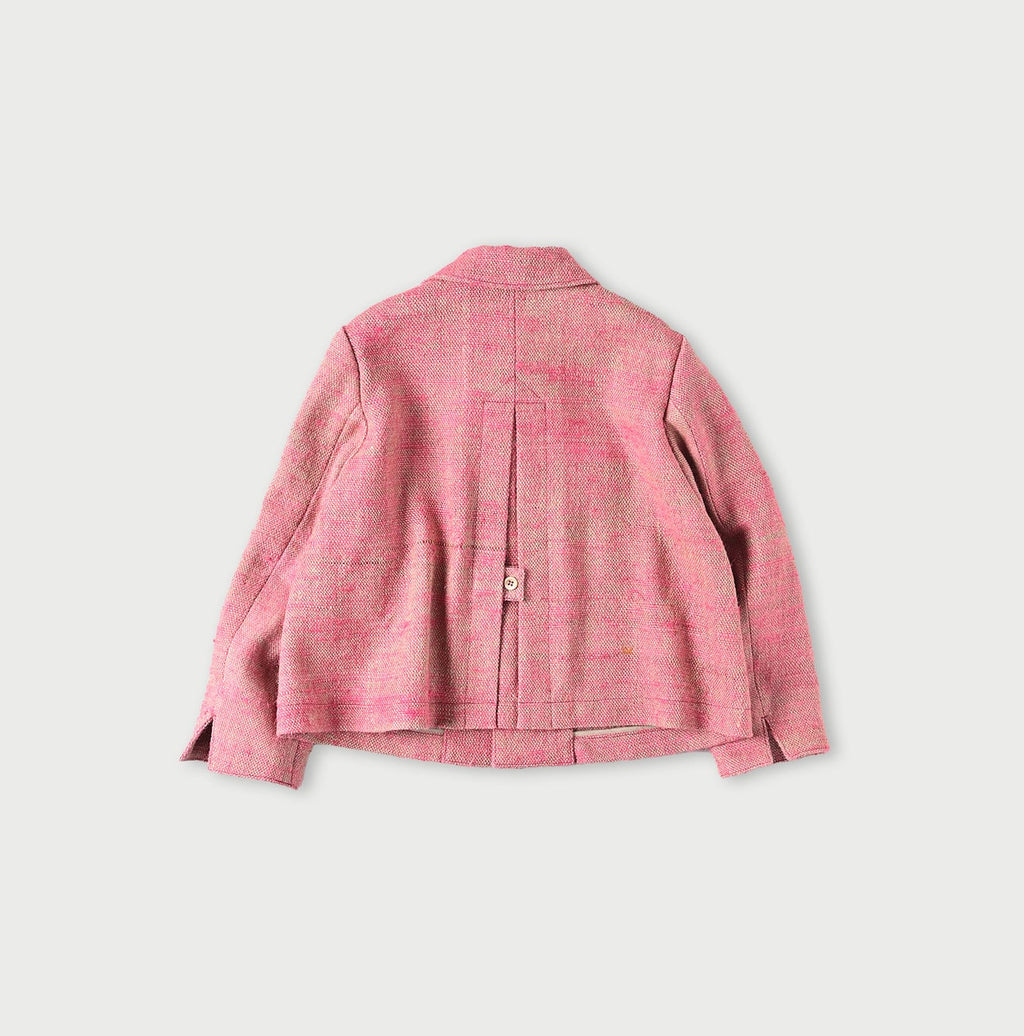 Indian Linen Silk Tweed Square Jacket Back