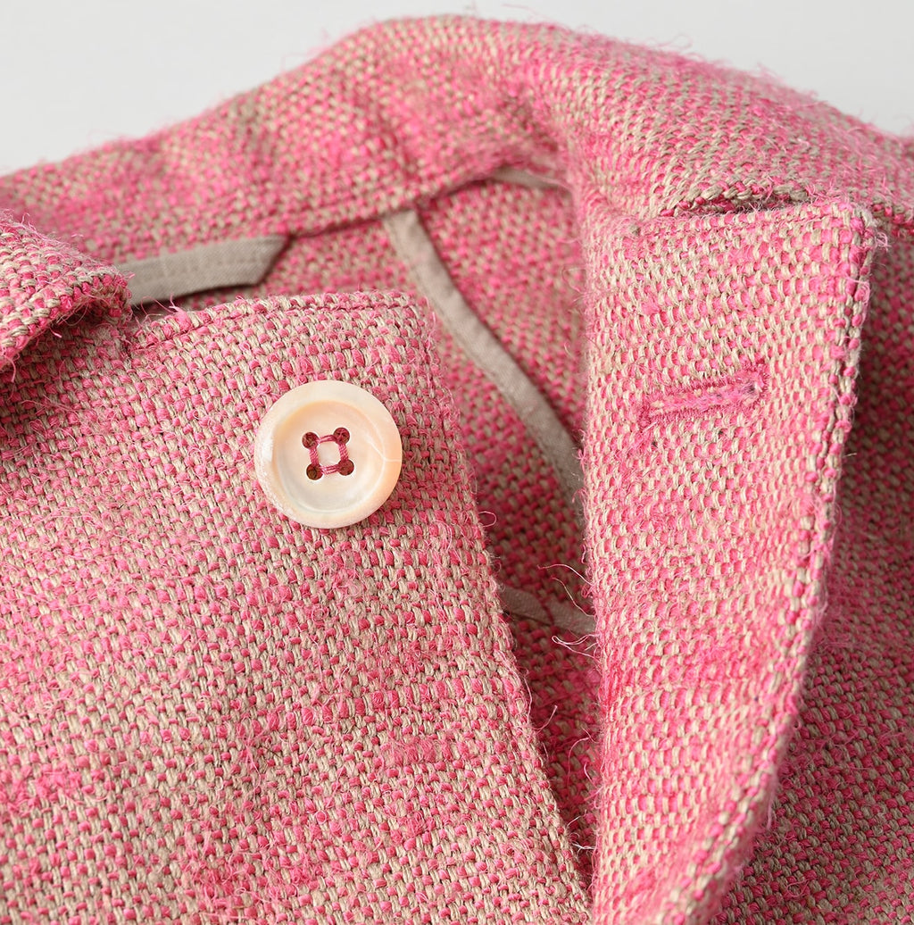Indian Linen Silk Tweed Square Jacket Detail