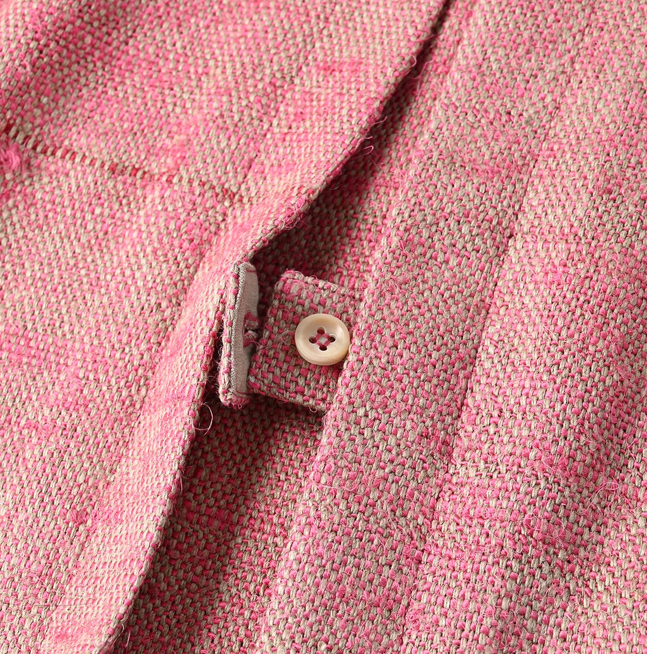 Indian Linen Silk Tweed Square Jacket Detail