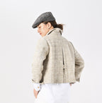Indian Linen Silk Tweed Square Jacket Female Model