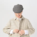 Indian Linen Silk Tweed Square Jacket Female Model
