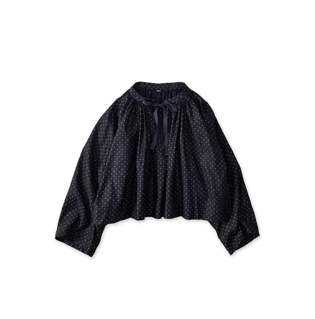 Indigo Dot Print Scrunchie Smock Blouse 45 x Ai Nando