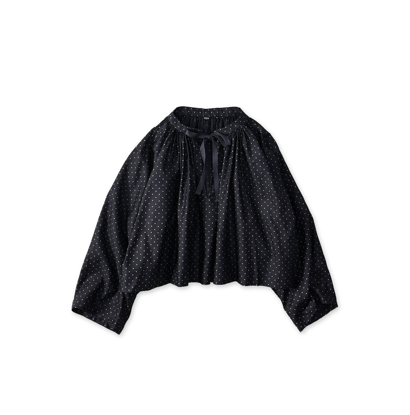 Indigo Dot Print Scrunchie Smock Blouse 45 x Ai Nando