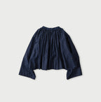 Indigo Dot Print Scrunchie Smock Blouse