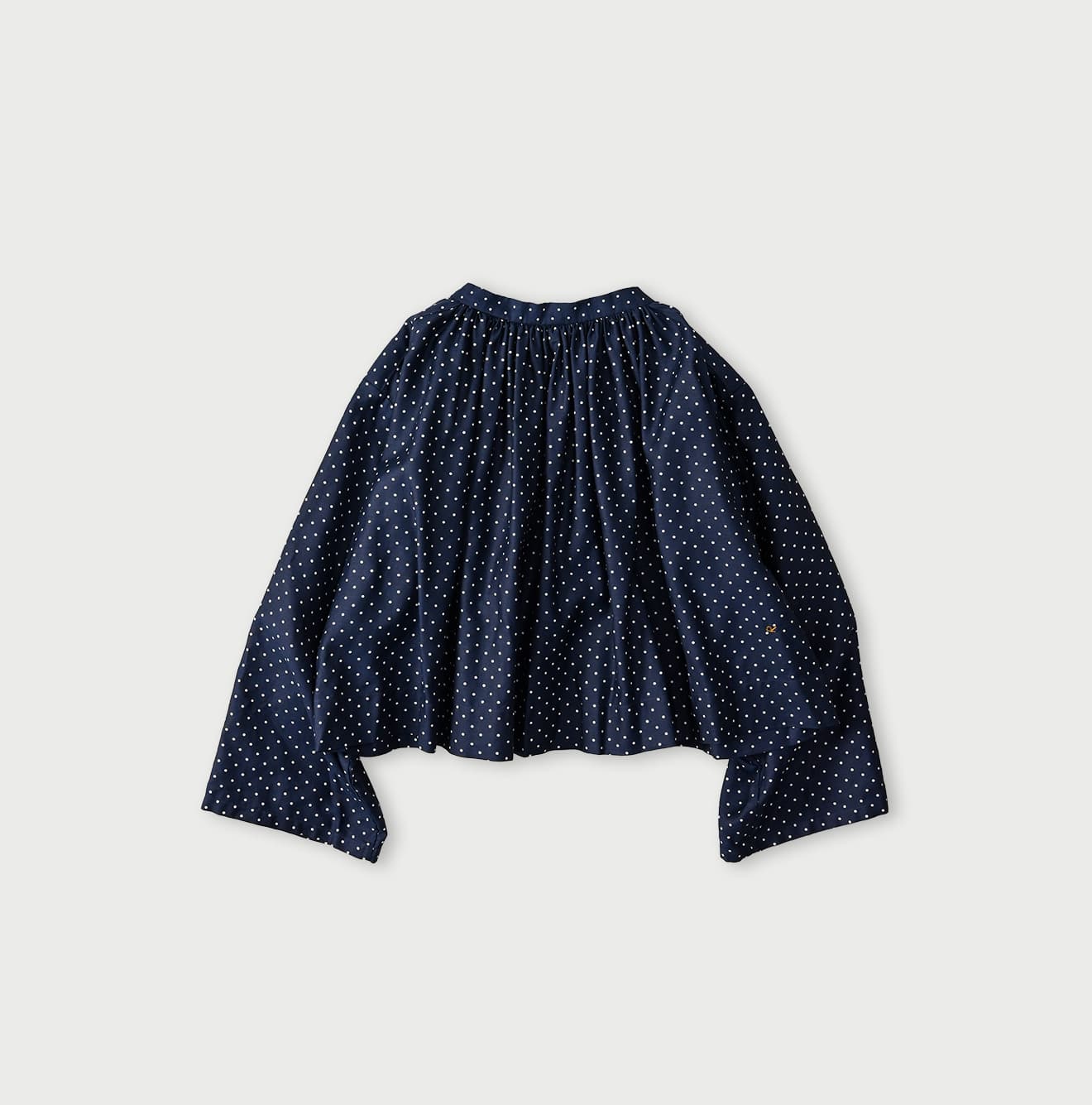 Indigo Dot Print Scrunchie Smock Blouse