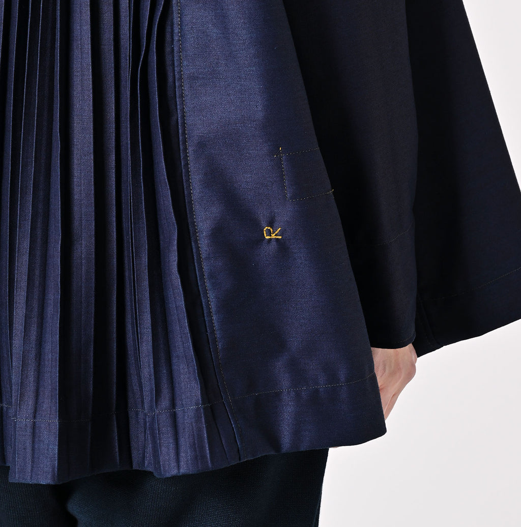 Indigo Chestnut Satin Smock Blouse Detail