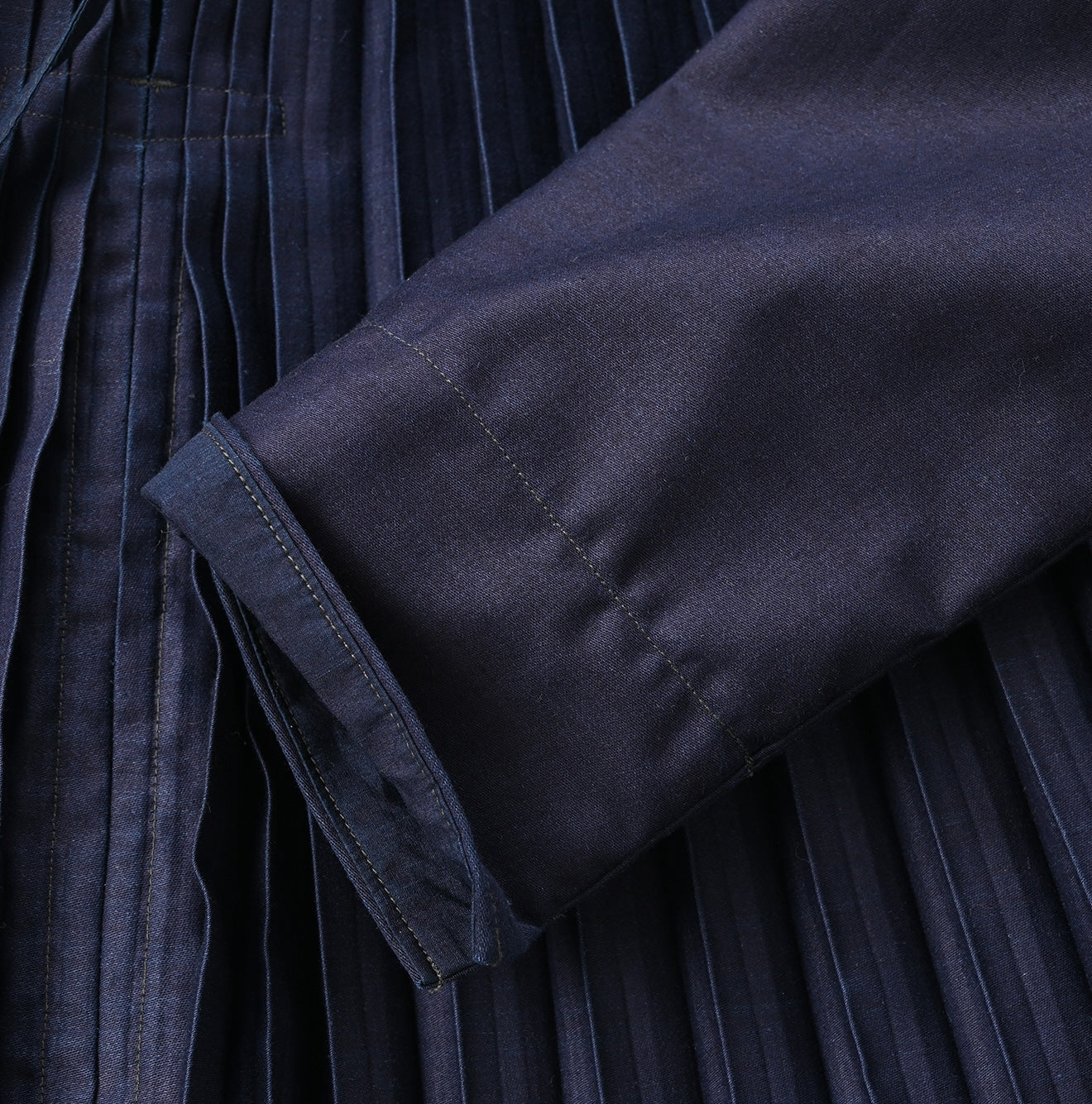 Indigo Chestnut Satin Smock Blouse Detail