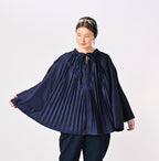 Indigo Chestnut Satin Smock Blouse Female Model