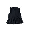 Dobby Stripe Sleeveless Top Black