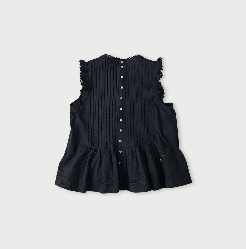 Dobby Stripe Sleeveless Top Back