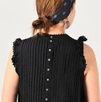 Dobby Stripe Sleeveless Top Detail