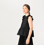 Dobby Stripe Sleeveless Top Female Model