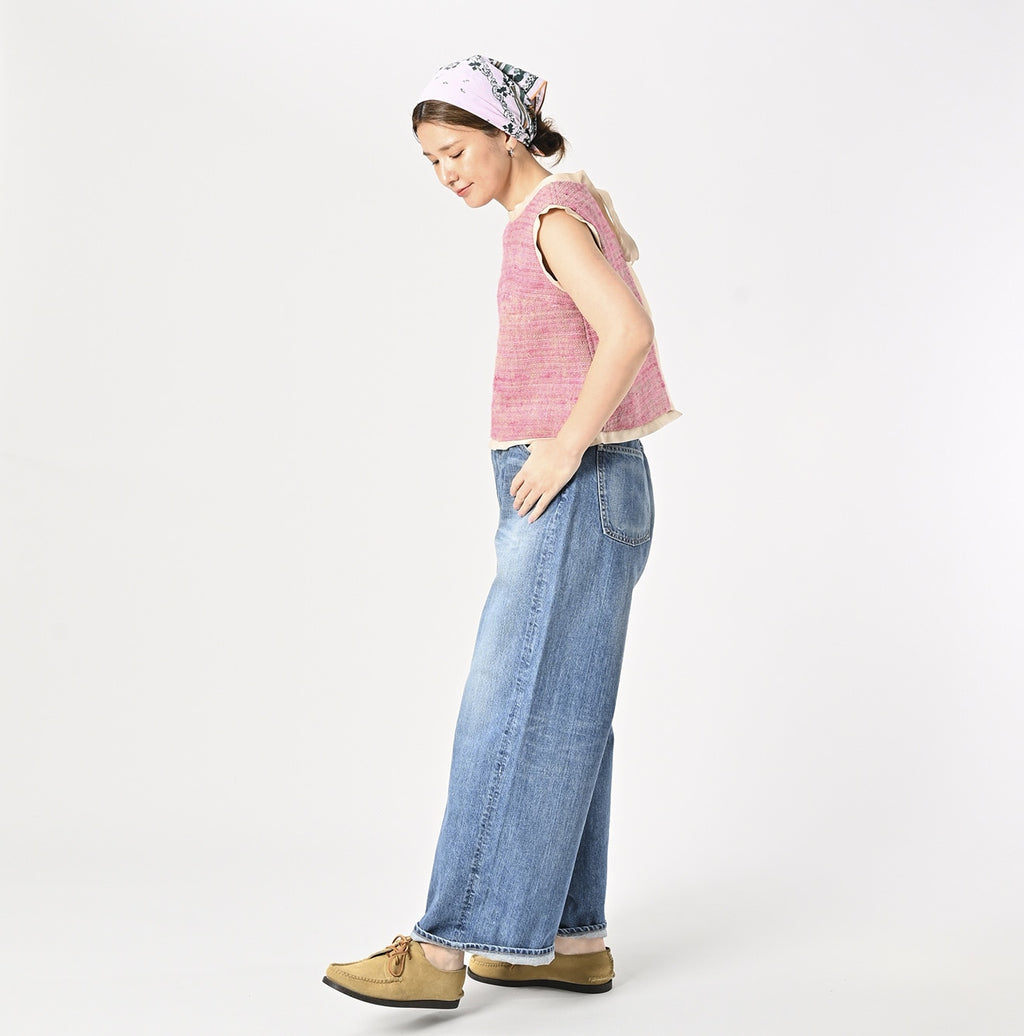Indian Linen Silk Tweed Camisole Female Model