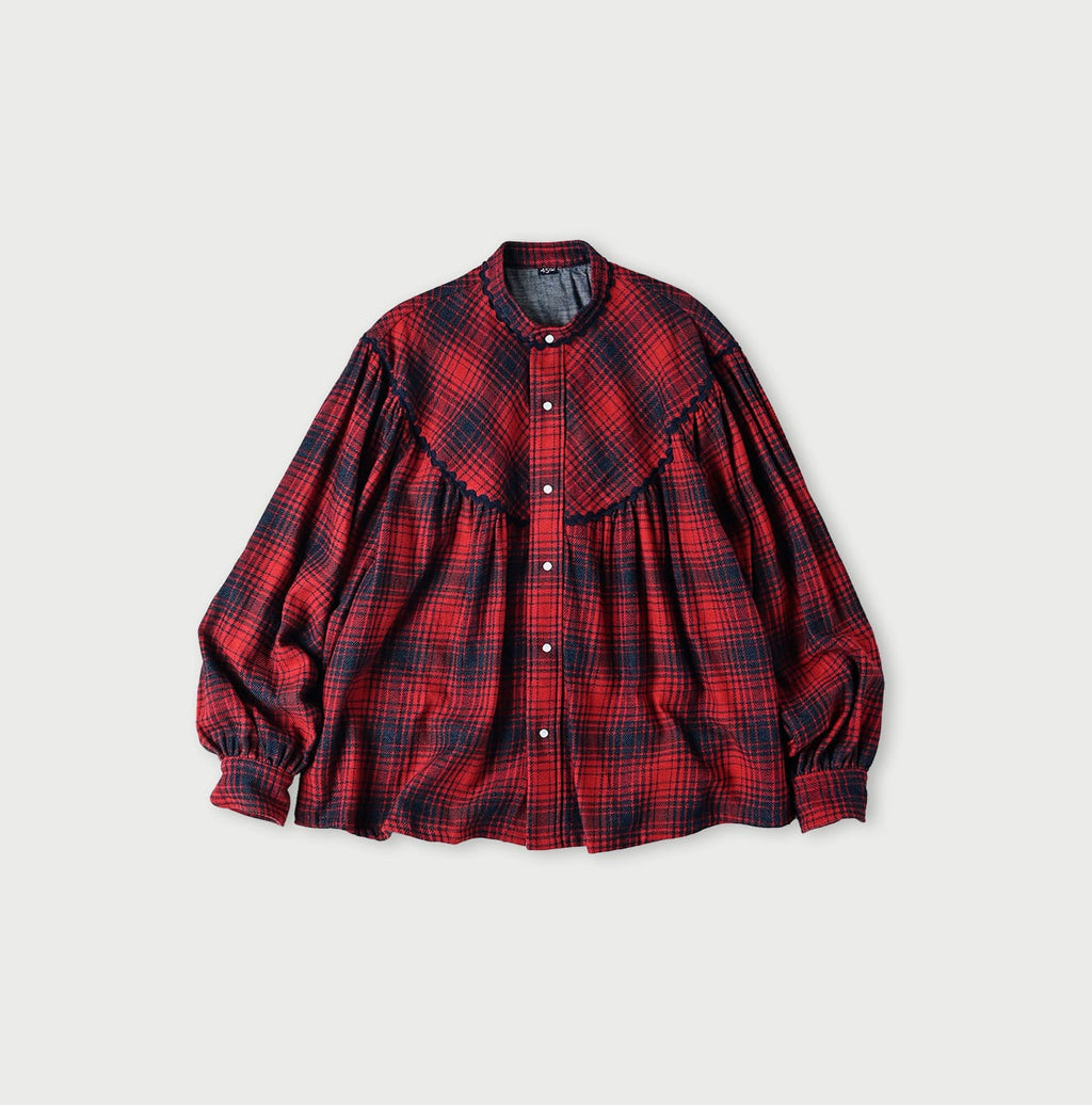 Indigo Zimbabwean Flannel Tambourine Blouse Red