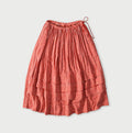 Gauze Double Woven Tuck Skirt Red Gingham