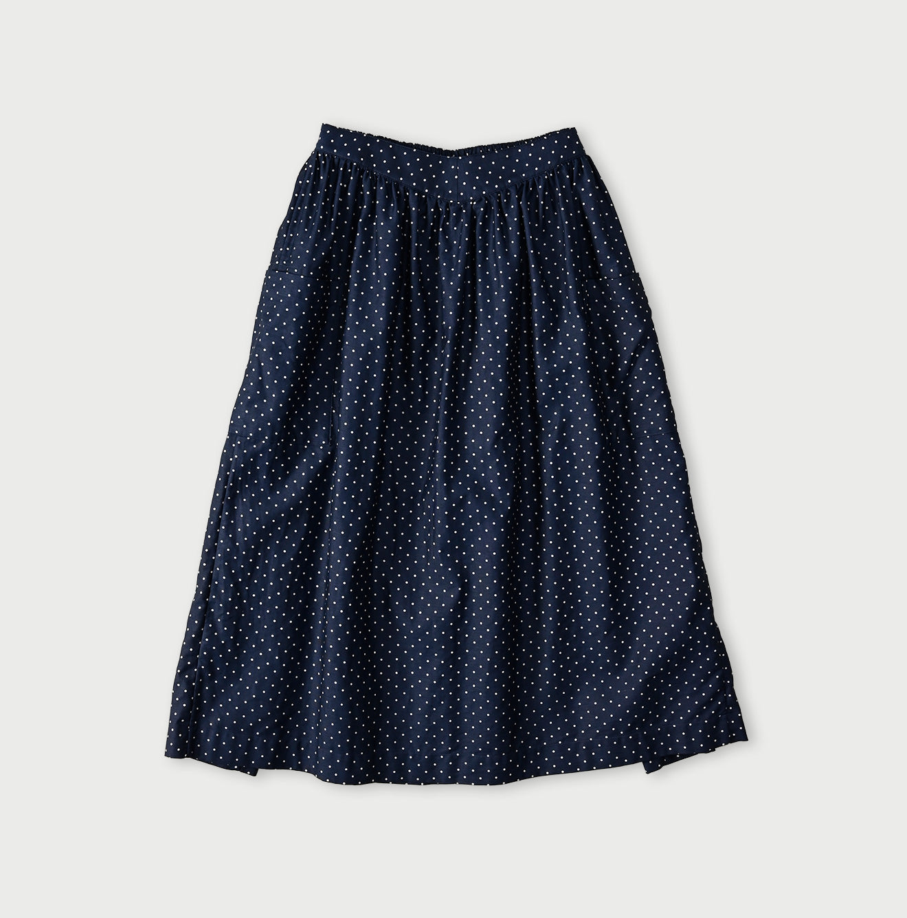 Indigo Dot Print Apron Skirt 45 x Ruri