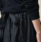 Indigo Dot Print Apron Skirt Detail