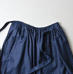 Indigo Dot Print Apron Skirt Detail