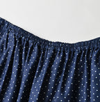 Indigo Dot Print Apron Skirt Detail