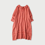 Gauze Double Woven Frill Collar Dress Back