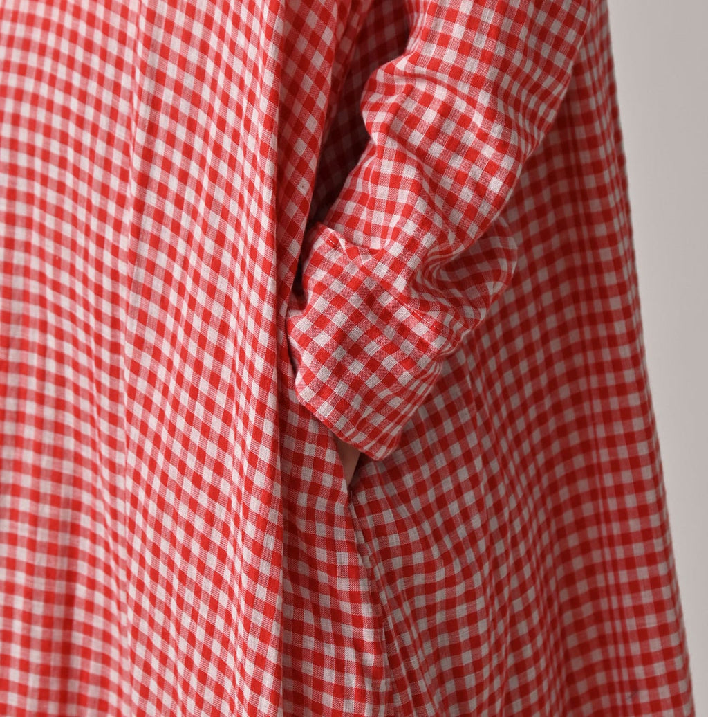 Gauze Double Woven Frill Collar Dress Detail