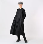 Chestnut Satin Pleats Dress Female Model