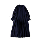 Indigo Chestnut Satin Tuck Dress