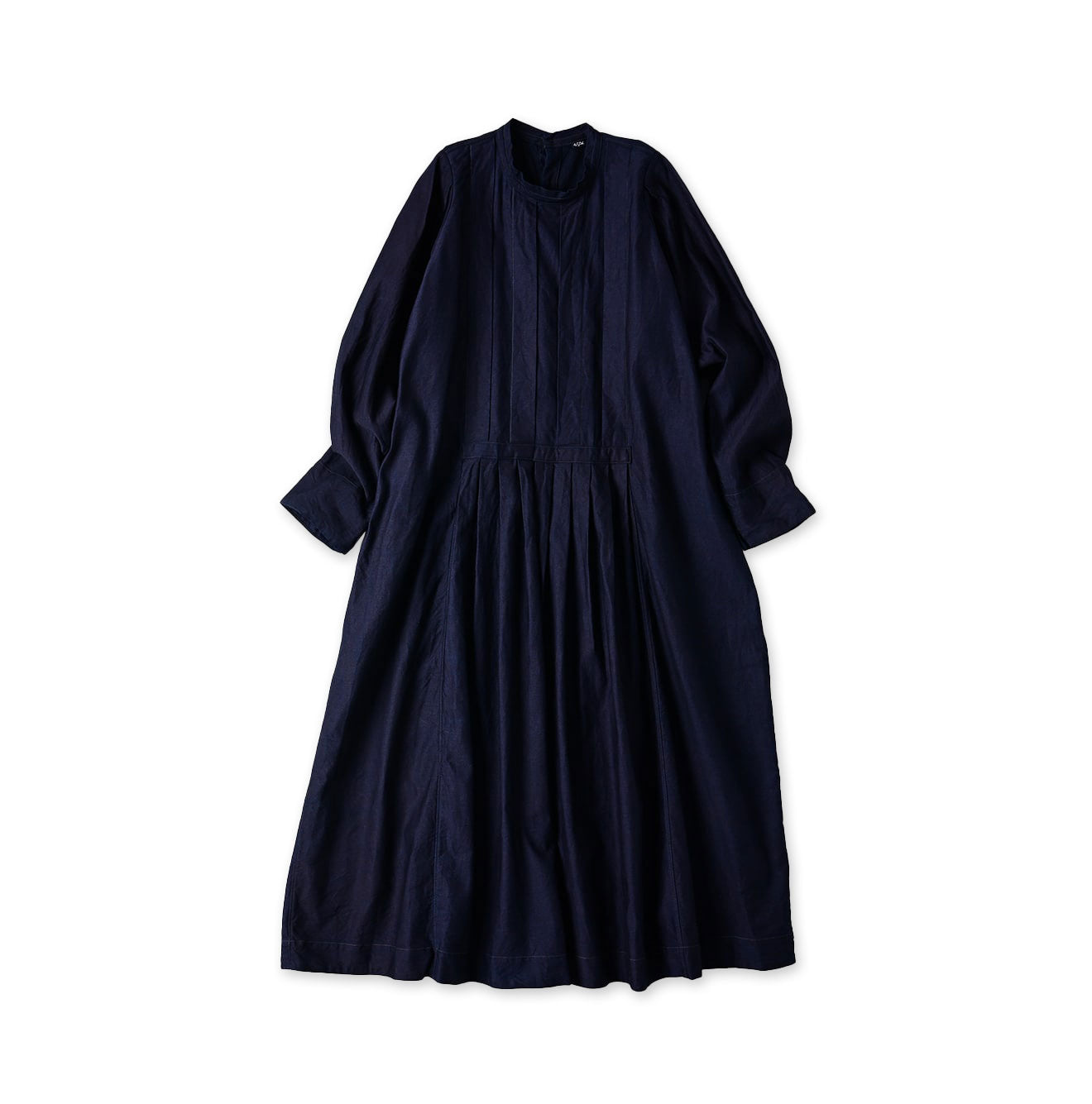 Indigo Chestnut Satin Tuck Dress