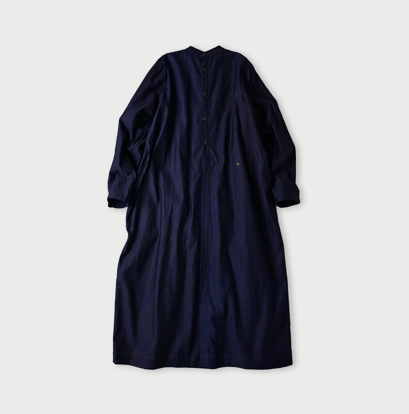 Indigo Chestnut Satin Tuck Dress Back